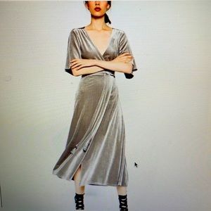 Zara TRF long crossover velvet dress size large